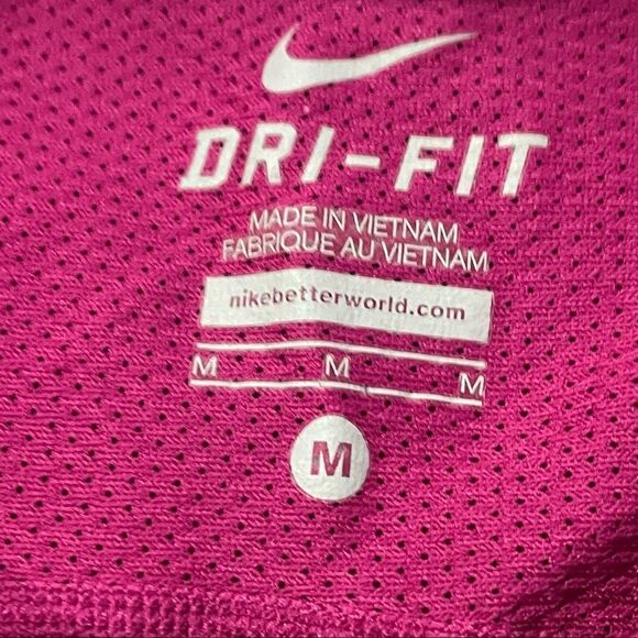 Nike Running Dri-Fir Solid Pink magenta Short Sleeve Lightweight Tee Shirt M - Picture 5 of 11